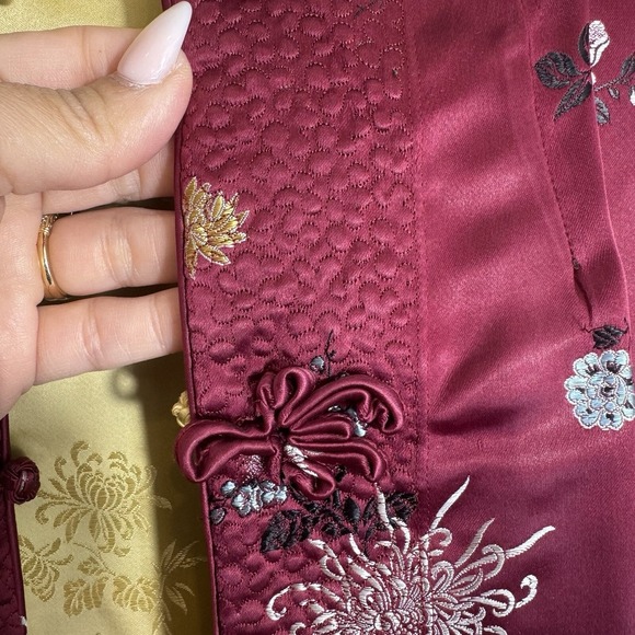 VTG Reversible Asian‎ Silk Jacket Pink/Yellow Frog Buttons BPC Hang Zhou Size M - Picture 4 of 15